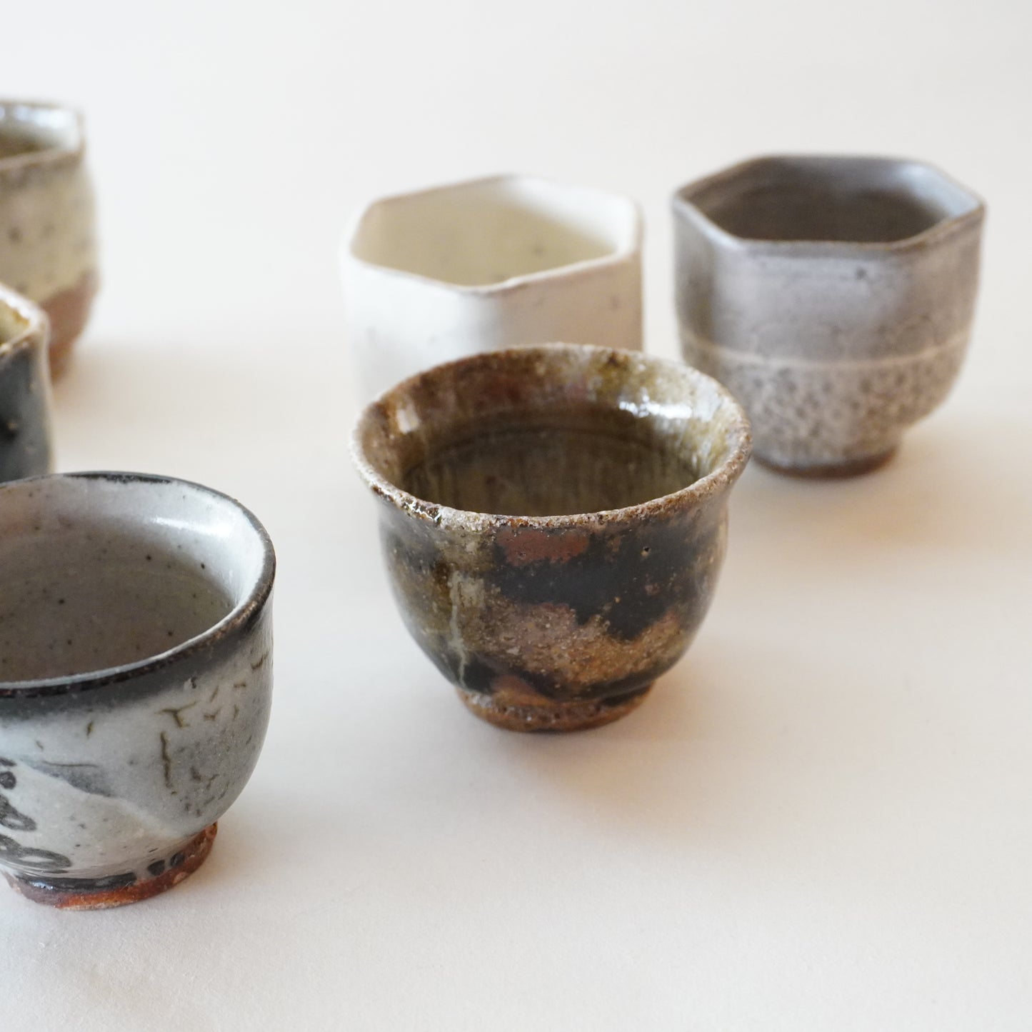 三島唐津 茶杯(亀甲）